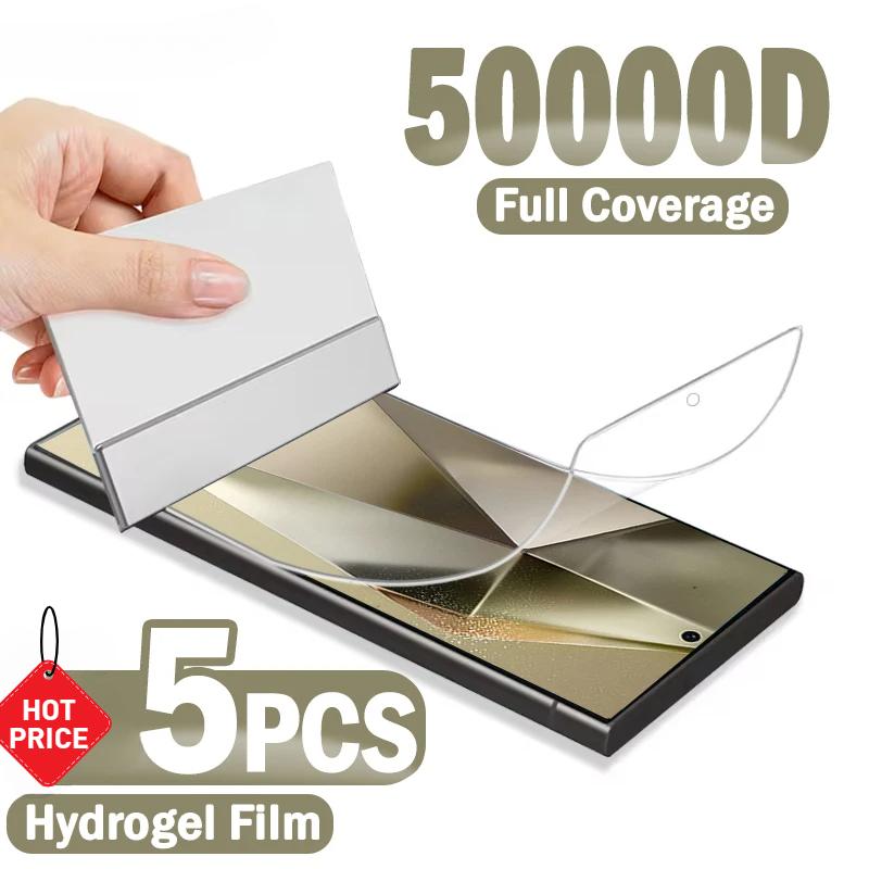 5 шт. Мягкая силиконовая гидрогелевая пленка для Samsung Galaxy S25 S24 S23 S22 S21 S20 FE 5G Note 20 Ultra 10 Plus защитные пленки для экрана