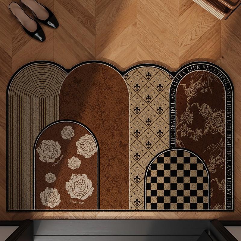 Vintage Style Door Mat Non-Slip Dirt Trapper Easy Clean Outdoor Entrance Durable Wire Ring