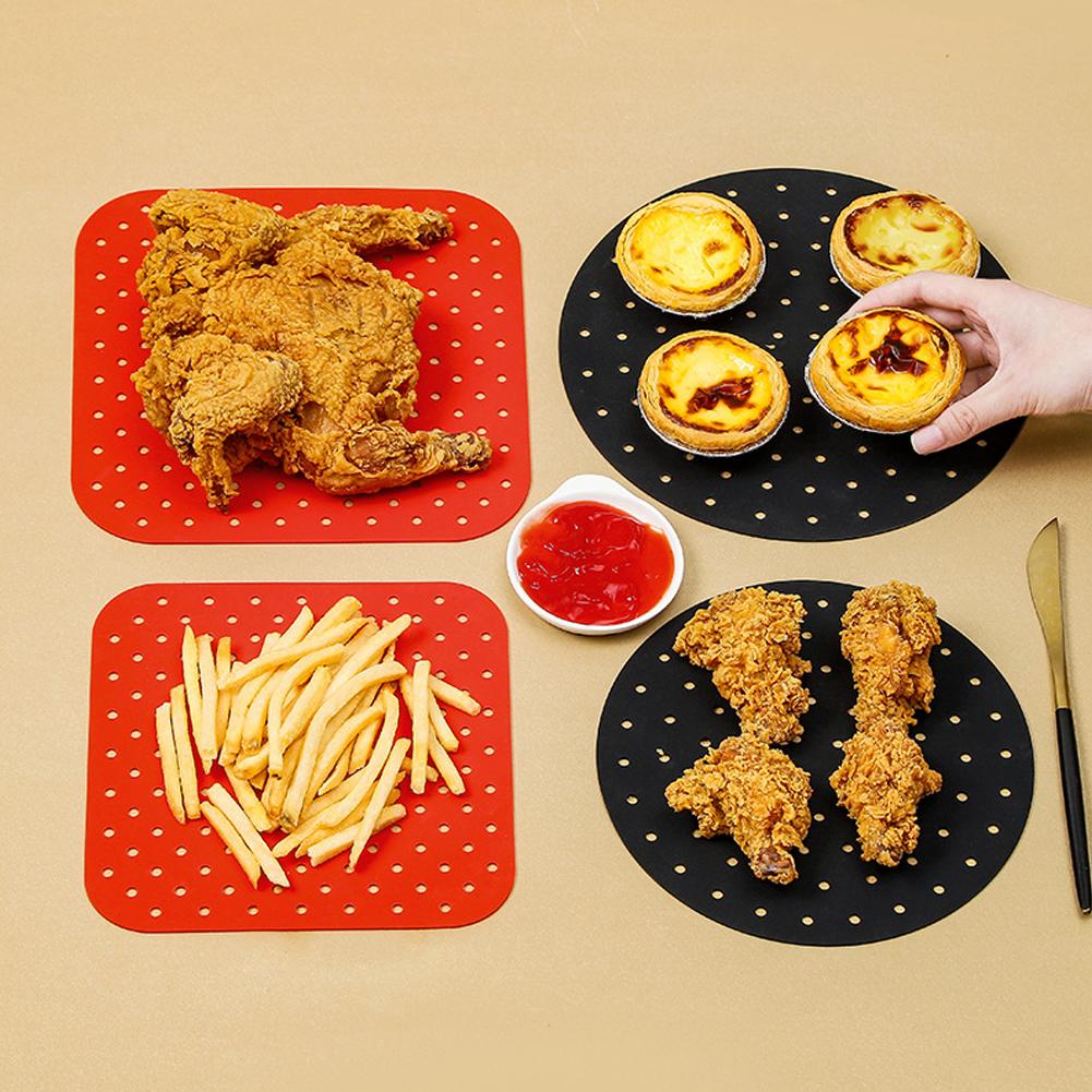 Подушечки для фритюрницы Многоразовые силиконовые формы Детали для аэрогриля Антипригарное покрытие для пароварки Круглая квадратная тарелка для хрустящей корочки Коврик для выпечки Кухонный аксессуар