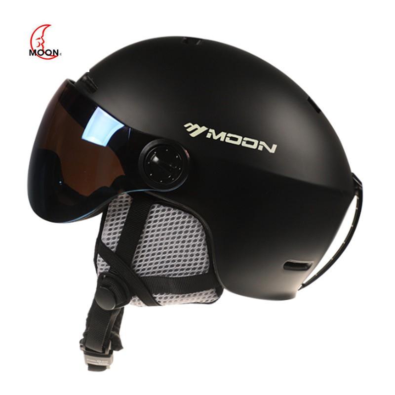Integrated Ski Helmet With Goggle Slot Men Women PC Shell Snow Sports Protection Gear