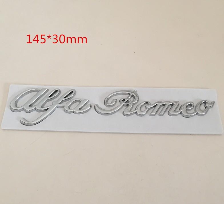 1pcs 3D Metal forAlfa Romeo Car letter Side Fender Emblem Rear Tail Trunk Badge Sticker Decal Styling auto accessories