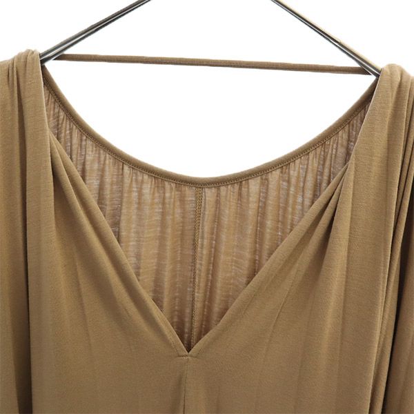 eimy istoire No sleeve Open back, volume pleated Long dress S Brown Women Used