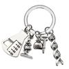 Science Keychain Microscope Chemistry Molecules Key Rings Key Jewelry Metal Texture Suitable for Gifts and Everyday Use