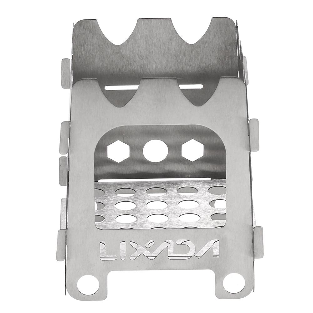 Lixada Титановая уличная походная печь, портативная сверхлегкая складная дровяная печь, карманная печь для кемпинга