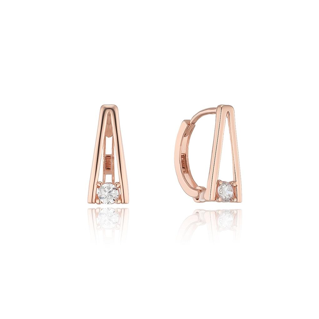 LLOYD D-shaped stone point one-touch earrings LOTM1006T