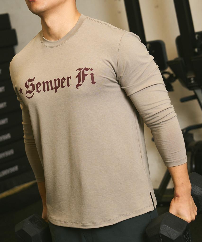 Kakigeulado K.A.G Semper Fi Обычный крой Длинный рукав (Пустынный хаки)