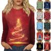 Long Sleeve Shirts For Women Cute Christmas Day Print Graphic Tees Blouses Casual Plus Size Basic Tops Pullover