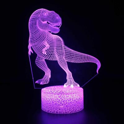 Игрушки Динозавры Детские 3D Иллюзия Настольная Лампа Пульт Дистанционного Управления Ночник Динозавр Для Детей 2 3 4 5 6 7 8-12 Лет Мальчики Подарки