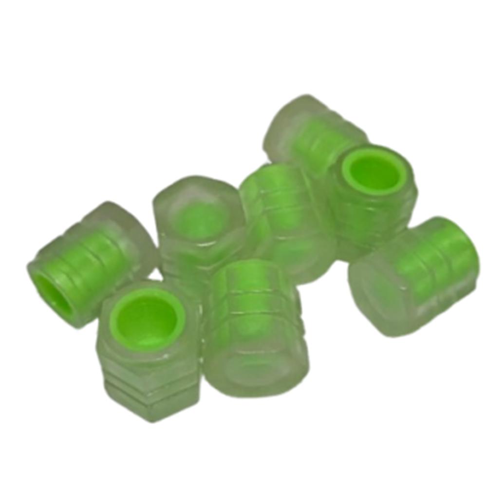 8Pcs Night Glowing Glowing Tire Valve Caps Super Bright Light Valve Core Cover Motorcycle Wheel