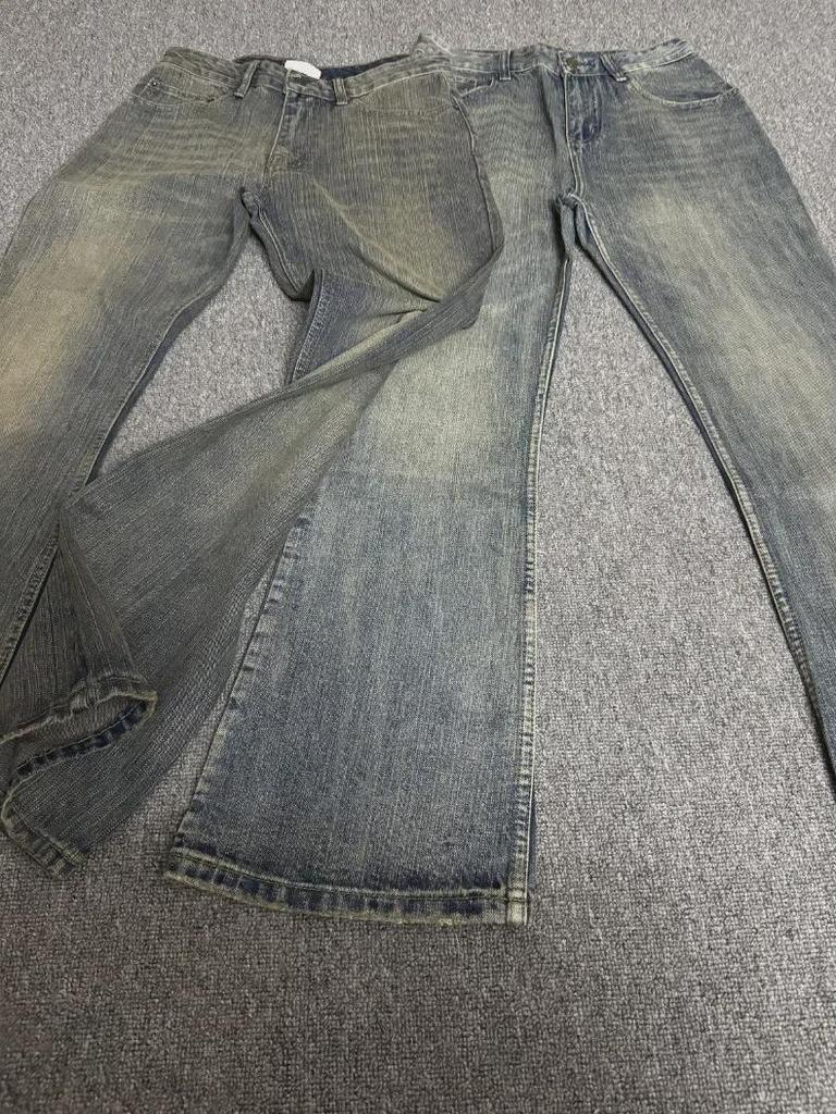 Джинсы-клеш Essential Haute Couture Bootcut из потертого бамбукового хлопка