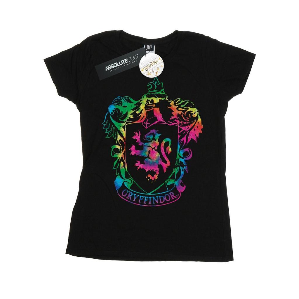 Harry Potter Womens/Ladies Gryffindor Crest Tie Dye Infill Cotton T-Shirt