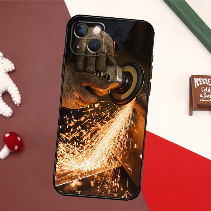 Чехол для телефона Сварщик Сварка Рабочий с горячим металлом Для iPhone 16 15 14 Pro Max 11 12 13 Mini 6S Plus X XS Max XR Задняя крышка