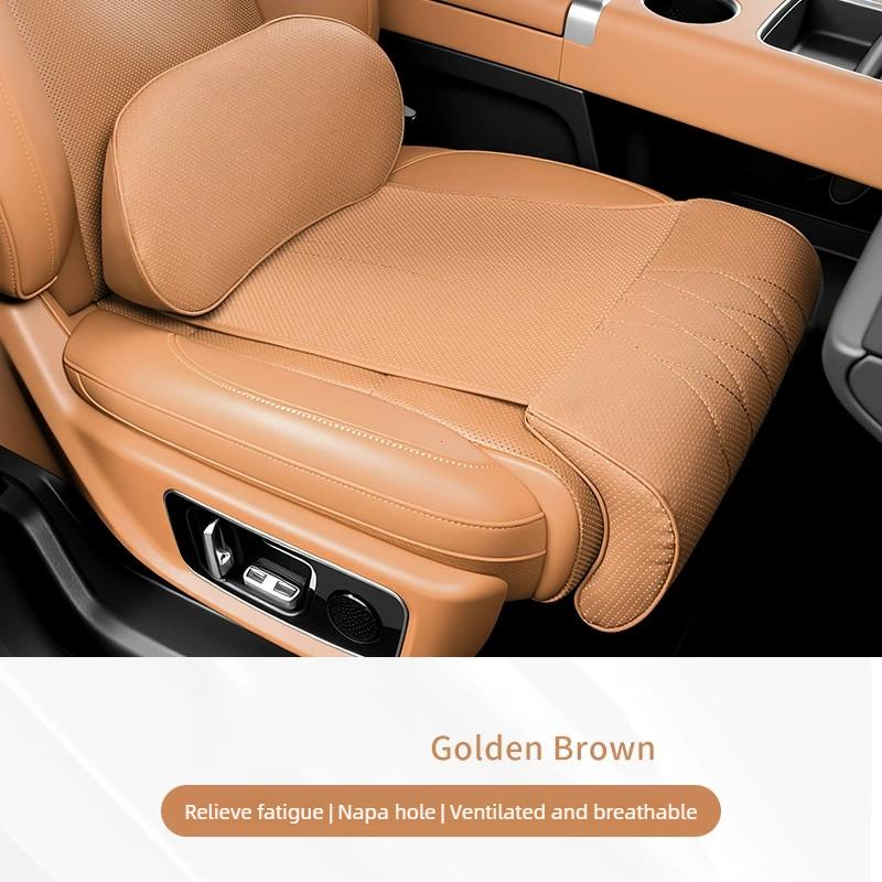 Nappa Leather Leg Support Extension Seat Cover Memory Foam Extender Cushion With Backrest Car Interior Accessories Universal Car