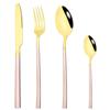 4Pcs Black Gold Cutlery Set Knives Fork Spoon Dinner Tableware Stainless Steel Dinnerware Party Kitchen Flatware Silverware Set