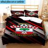 3pcs Fc Crest Design Printed Bedding Set Duvet Cover Closure Includes 1 Duvet Cover & 2 Pillowcases Bedding Sets Home Decor Gifts