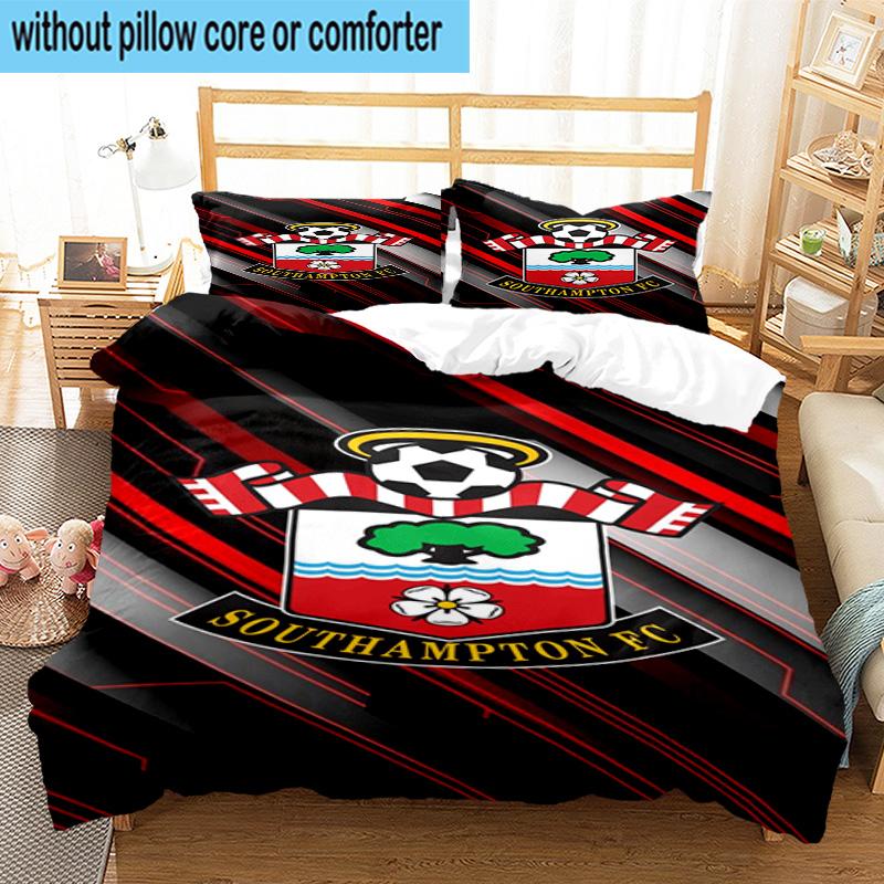 3pcs Fc Crest Design Printed Bedding Set Duvet Cover Closure Includes 1 Duvet Cover & 2 Pillowcases Bedding Sets Home Decor Gifts
