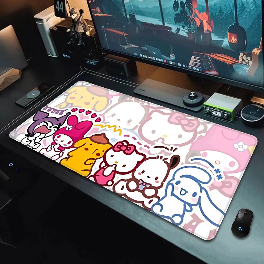 Pink Cartoon Hello Kitty Mousepad HD Printing Computer Gamers Locking Edge Nonslip Mouse Pad XXLxcm Keyboard PC Desk Pad