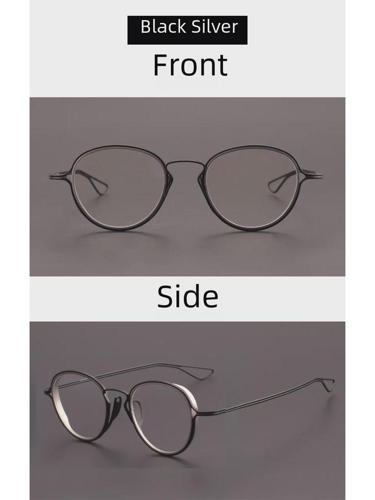 Dita Pure Titanium Retro Oval Glasses Frame, Style DTX100 - Fashionable and Perfect for Myopia, Men’s Large Frame.