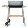 LIVOO Feel Good Moments - Barbecue Charbon Finition Bois - Gris - Barbecue Charbon Finition Bois