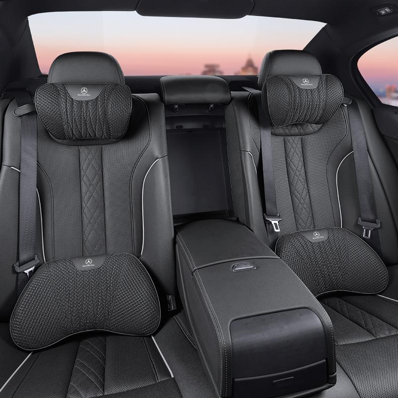 CRZ1 Car Seat Headrest Lumbar Pad Ice Silk Cushion For Mercedes Benz GLC W205 W204 W163 W212 W177 W206 W220 W222 W210 W213 W221 W211
