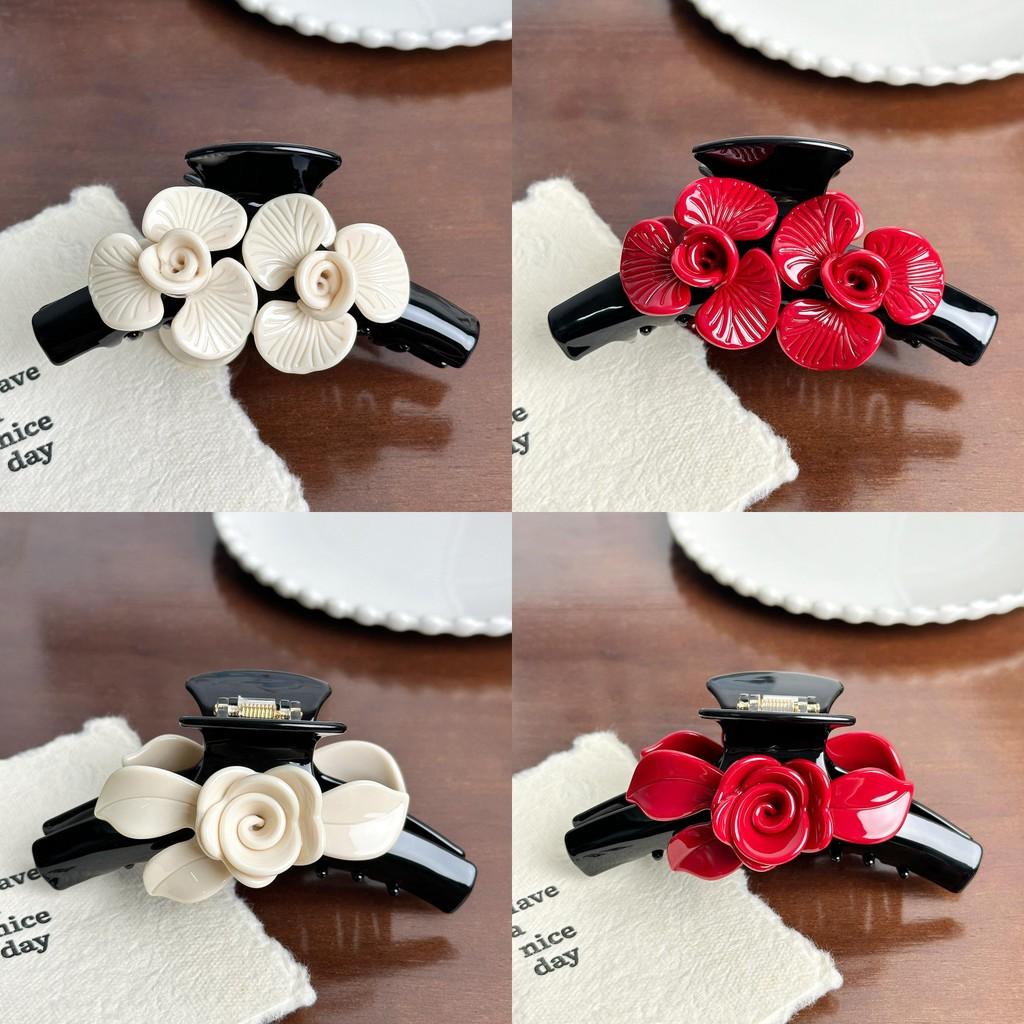 Large Designed Beautifully Floral Hair Claw Clip In Trendy Acetate For Fashionforward Women