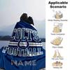 Colts Football Name Four Seasons Blanket Customized With Your Name Lightweight And Warm Perfect Gift For Home Office Camping Sofa Travel Beach