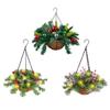 Cross-border Artificial Christmas Hanging Basket Wreath Holiday Decoration