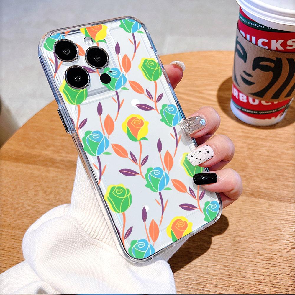 Rainbow Rose Seamless Pattern Phone Case for Xiaomi Redmi Note 15 14 13 12 11 10 9 8 7 Pro Plus Soft Shockproof Protective Cover