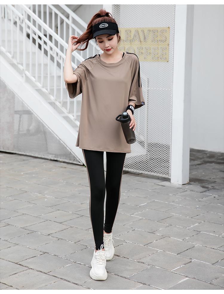 2024 Новая летняя футболка свободного кроя с коротким рукавом для йоги и бега