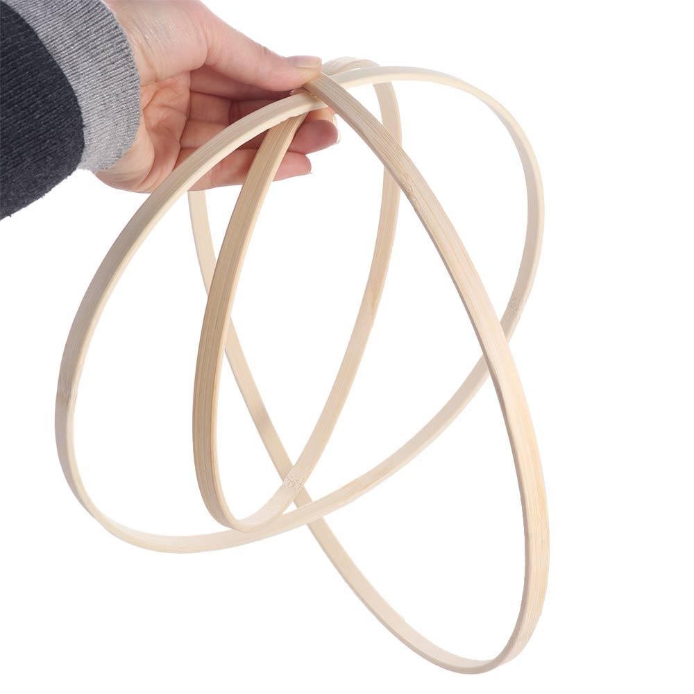 Bamboo Flower Wreath Ring Hanging Bamboo Hoop Frame DIY Craft Tools Bamboo Circle  Christmas