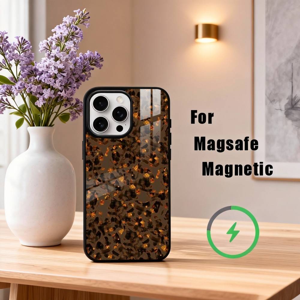T-Tortoise Shell Marble Phone Case For iPhone17,16,15,14,13,12,11 Plus,Pro Max Magnetic For Magsafe Wireless Charging