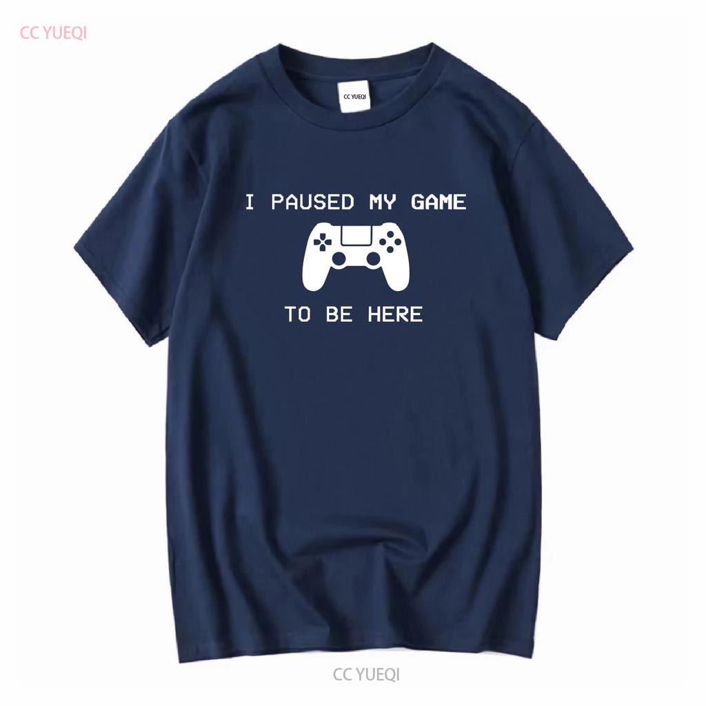 Я поставил игру на паузу, чтобы быть здесь Play 5 Смешная футболка для геймера PlayStation 5 винтажная стираная универсальная эластичная унисекс мужская мода