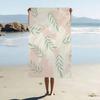Plant Leaf Pattern Print Microfiber Blanket Quick Drying Beach Towels Oversized Printing Super Absorbent Pool Towel Blanket