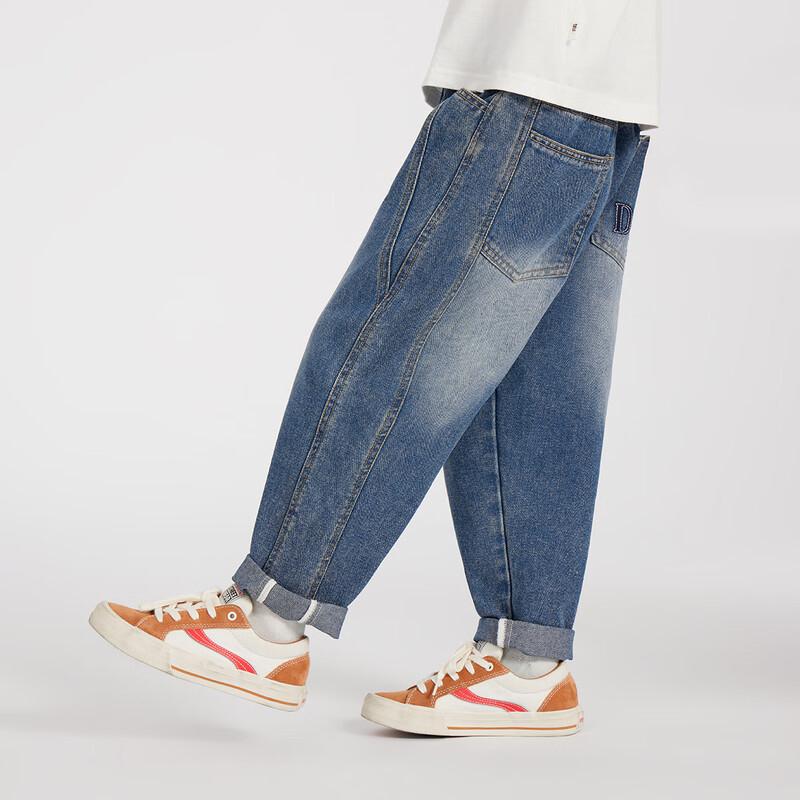 Duo Duo Jia Boys' Embroidered Washed Denim Jeans