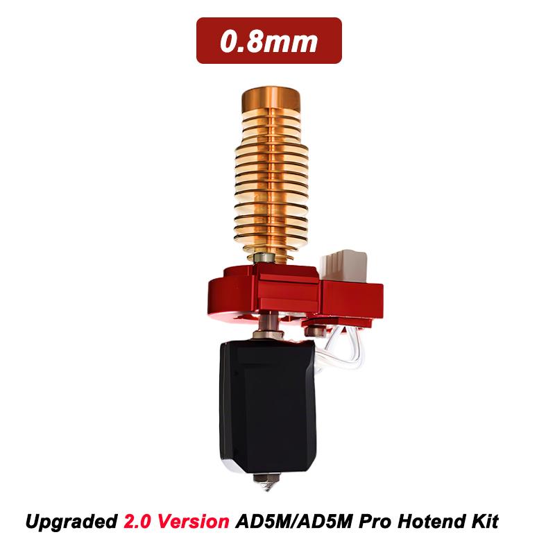 Latest Upgraded Hotend Kit for Flashforge Adventurer 5M/5M Pro Hotend AD5M Nozzle Kit Ceramic Heating Block & Hard Steel Nozzle