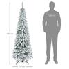 Artificial Christmas Tree, 1.80 m, with 523 Branches, Artificial Snow, Lifelike Appearance, Slim Shape
