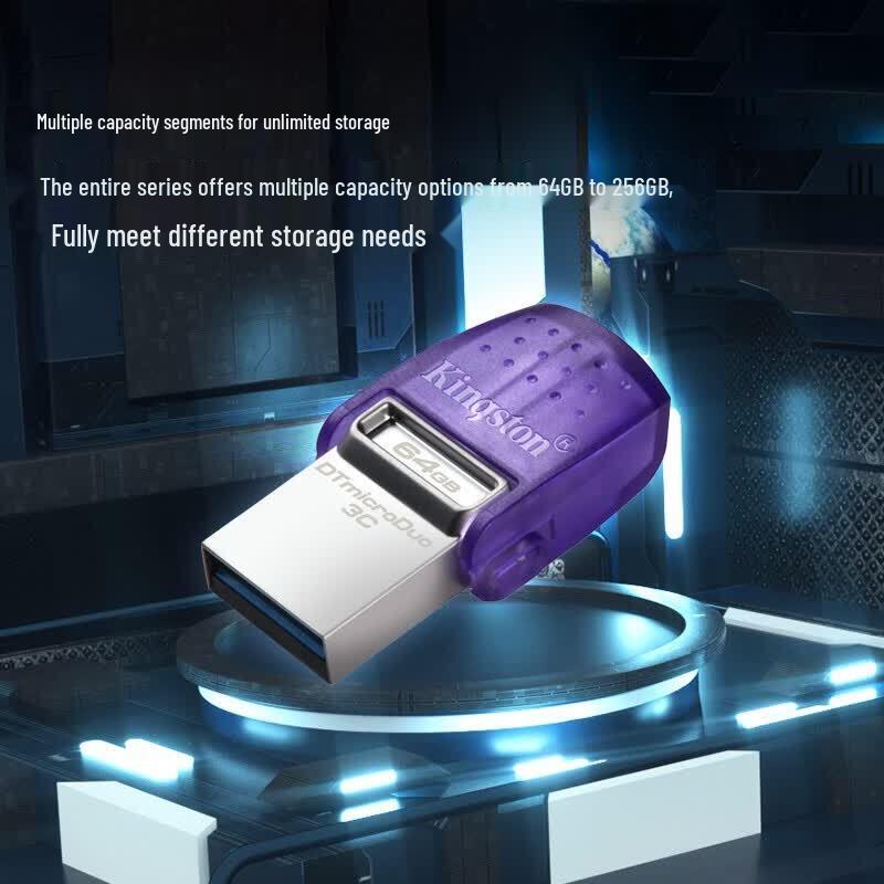 Kingston 64 ГБ DataTraveler microDuo 3C USB 3.2 Gen 1 Type-C OTG Флеш-накопитель