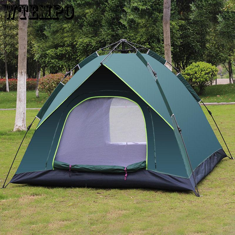 3-4 People Automatic Fast Open Fake Double Tent Camping Sun Protection Tent