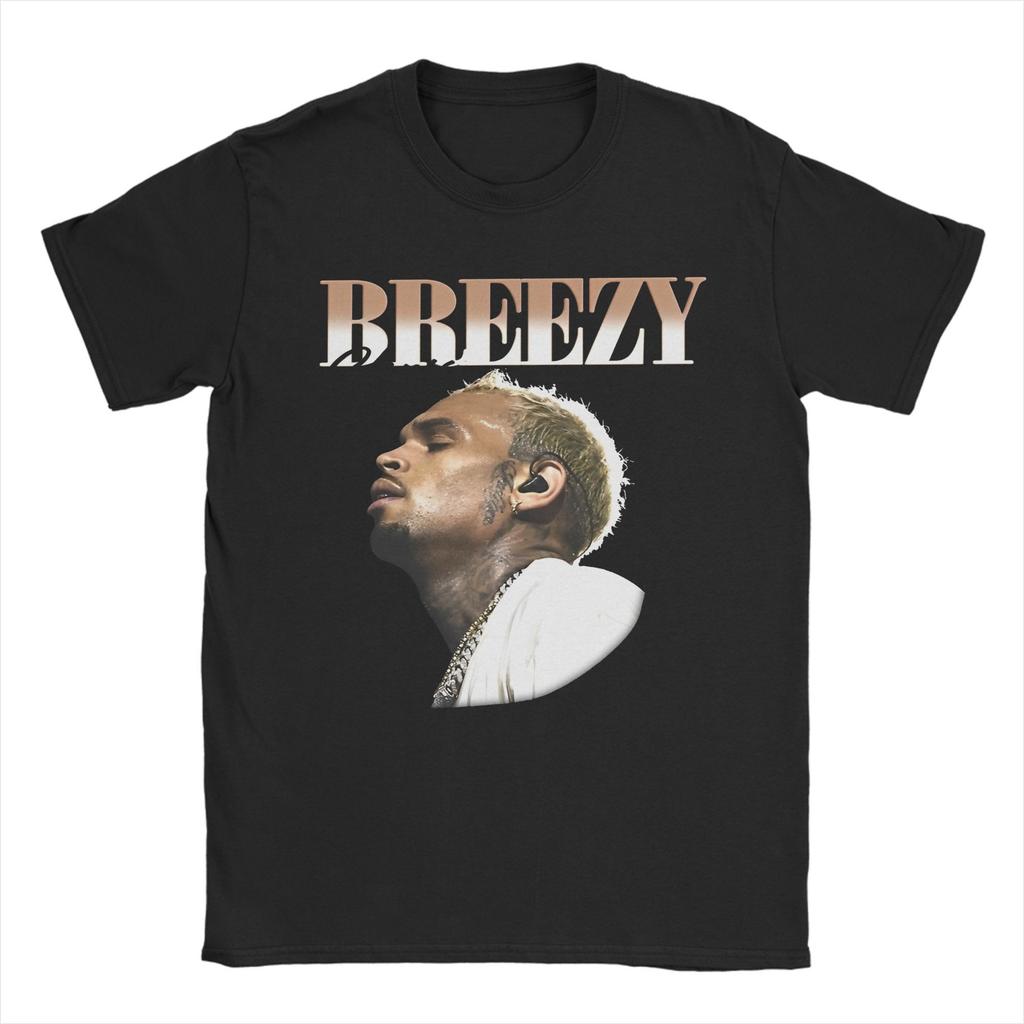 Мужская футболка Rapper Chris Brown Breezy Bowl XX Tour из чистого хлопка, с круглым вырезом, короткий рукав, классическая одежда
