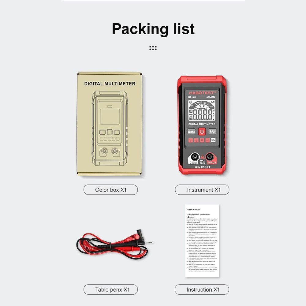 Цифровой мультиметр 2000 отсчетов Тестер напряжения AC/DC Проверка непрерывности Профессиональное использование