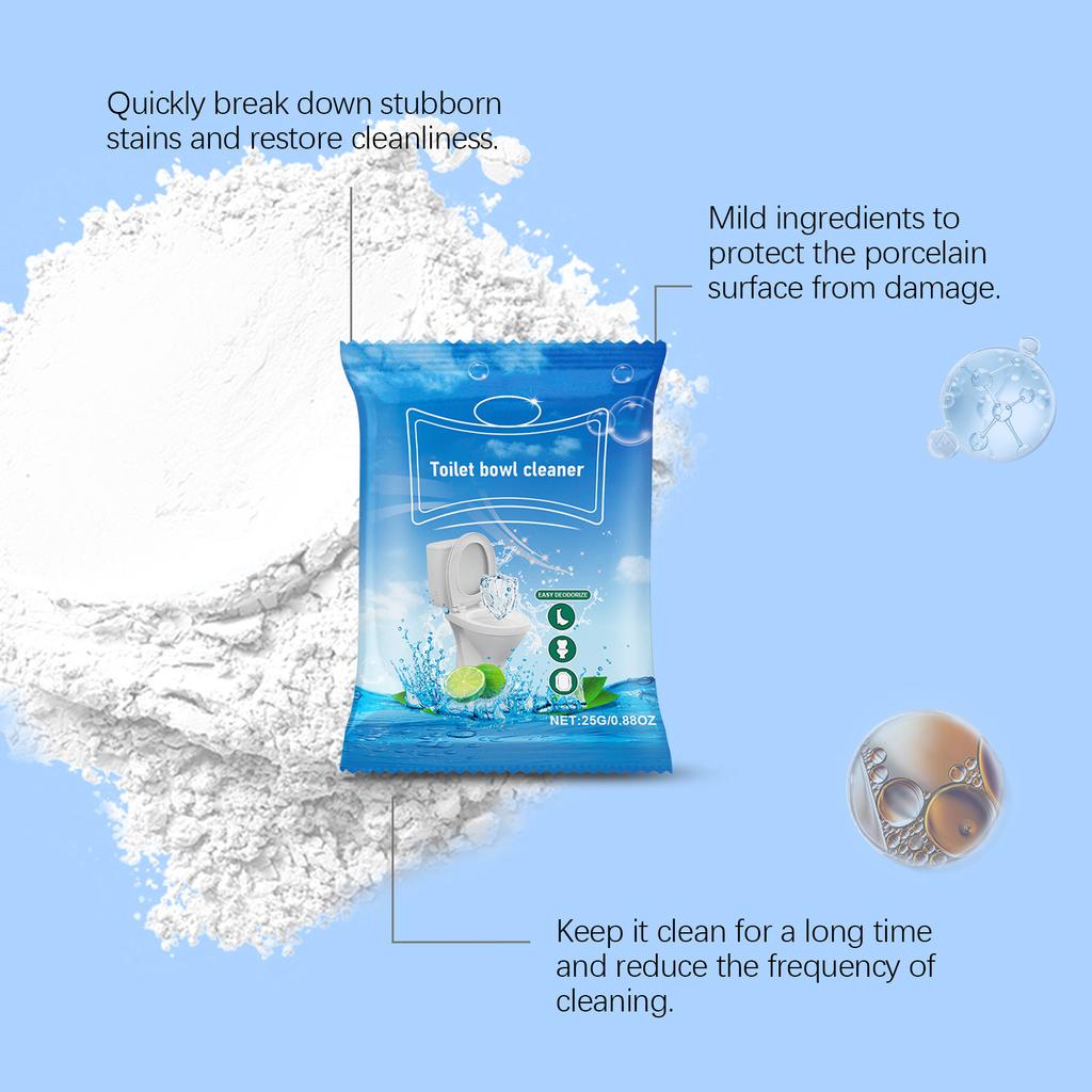 Бытовое сильное обеззараживающее средство для туалета, стойкие пятна, пена, чистящий порошок