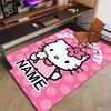 Custom HelloKitty Mat Personalized Name, Polyester Washable Indoor Entryway Rug, Gift for Christmas, Easter, Thanksgiving Day