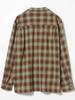 Beams Heart Men's Polyester Rayon Ombre Check Shirt, BRICK Size S