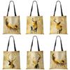 Женские льняные сумки с принтом оленя, повседневные дорожные пляжные подарочные пакеты