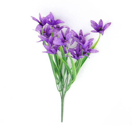 Моделирование растения, устойчивое к ультрафиолетовому излучению, не выцветает, низкие эксплуатационные расходы, 5 раздвоенных весенних трав, искусственные цветы, садовые украшения для дома