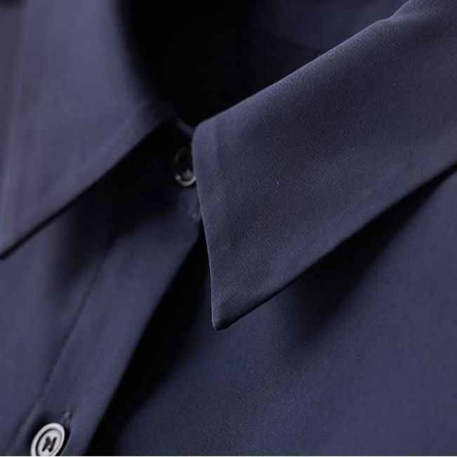 Fashion Patchwork Striped Chiffon Women Shirt Spring Lapel Long Sleeve Button Blouse Office Lady