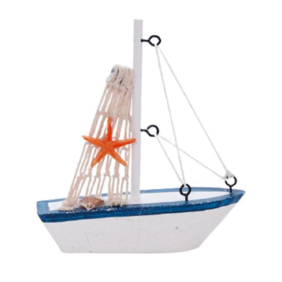 Craft Ornament Creative Sailboat Design Wooden Home Craft Decor for Living Room