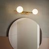 Stylish two-light wall light, brass and glass, for bathrooms and living rooms. G9 Gold, retro and modern, indirect lighting. WALL-LAMP-19-JP-A