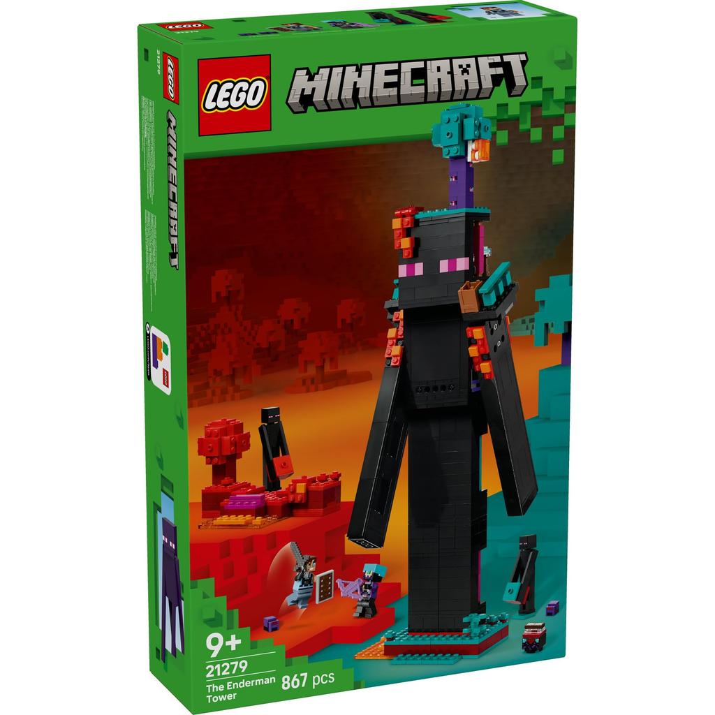 LEGO Minecraft Enderman Tower Playset 21279 Birthday Gift Blocks for Boys and Girls Ages 9-11 Kids Elementary School Children Battle Robot