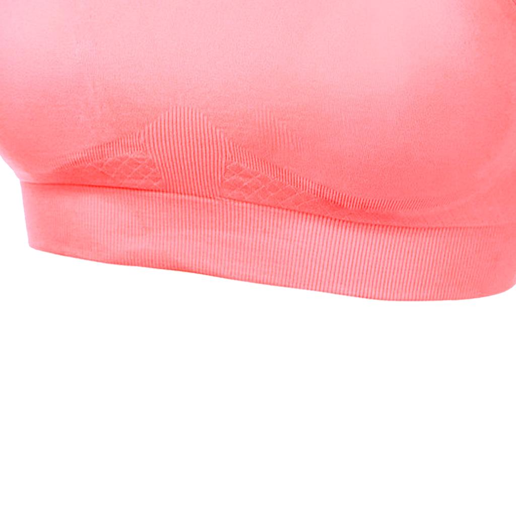 Women Running Fitness Yoga Seamless Bra Low Impact Back Sports Comfy Bra Vest for Exercise Pink M